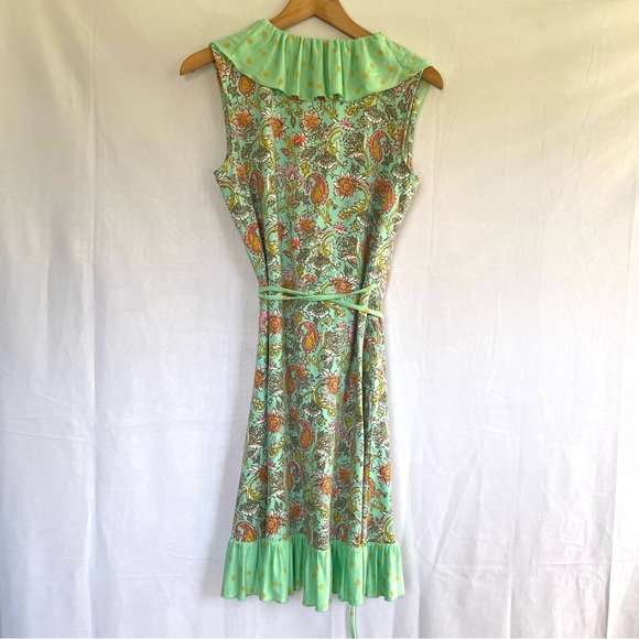 Matilda Jane women’s Floral wrap Mini Dress Paisley Polka Dot Mint Green Small - Picture 4 of 11
